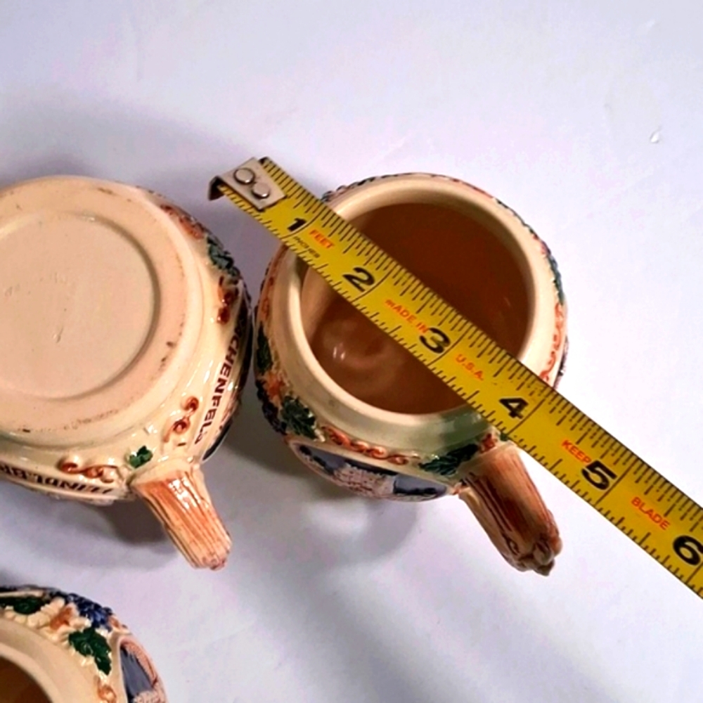 Vintage Gertz Rumtopf Set of 4 Mugs, Castle Stoneware, Germany 1950's - Picture 7 of 8